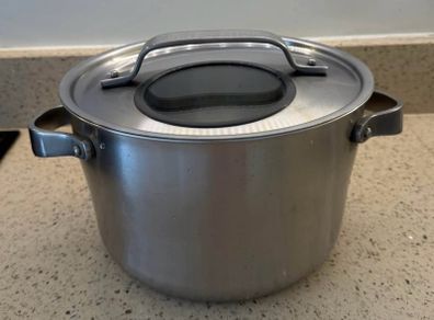 pot with lid, stainless steel/grey, 5 L