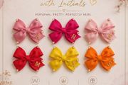 Girls bow with initials