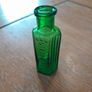Antique Miniature Green Glass Poison Bottle. Victorian 1/2 oz Size (70mm) NOT TO BE TAKEN. Image 2