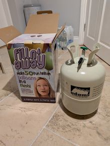 Empty helium tank