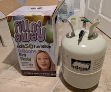 Empty helium tank
