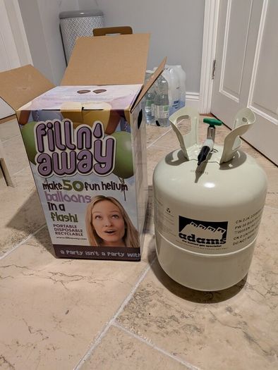 Empty helium tank