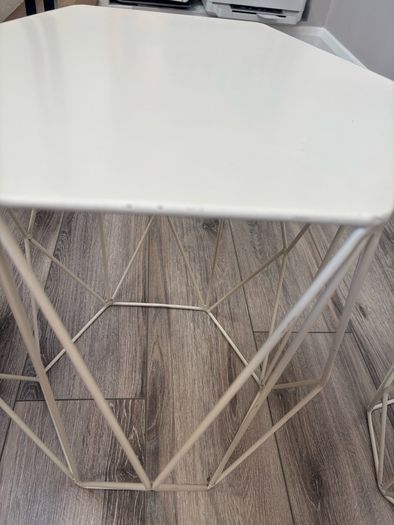 White metal M&S side tables