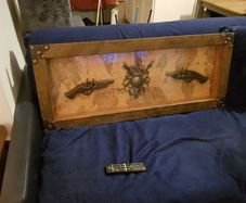 Vintage style wall Decoration with replica pistols