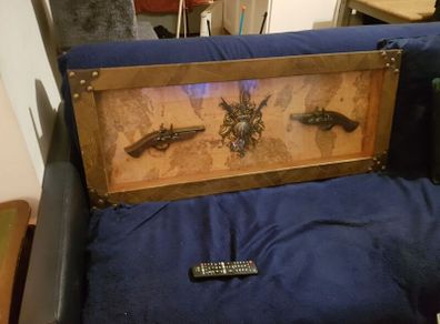Vintage style wall Decoration with replica pistols