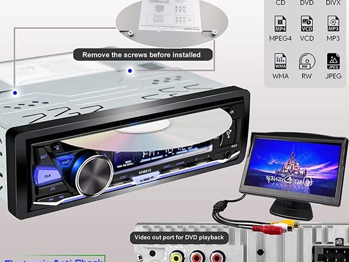 Alondy 1 DIN 12V Car Stereo Headunit CD DVD Player Radio Bluetooth (FREE POSTAGE)