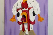 Crazy Chicken-Hat Chicken Original Acrylic Painting