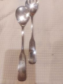 Stamped Silver Serving Spoons