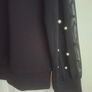 Ladies Black Top with Pearl Design Image 5