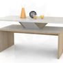Rectangular White Oak Coffee Table With Shelf Image 2