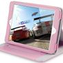 New Ipad Mini Techstyle Pu Leather Folio Wallet Case With Stand Pink / Black / Red By Terrapin Image 2