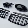 BMW 3 Series E90 E91 Pre-Lci Kidney Grilles & Mirror Covers Set Brand New Image 6