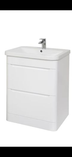 Eve 500 floor standing unit and basin Green/white/navy