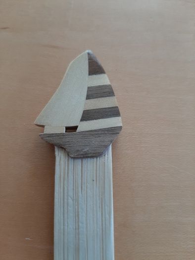 Wood boat bookmark