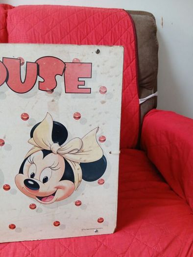 Vintage American Toy Mickey Mouse Wooden Toy Chest / Storage Box