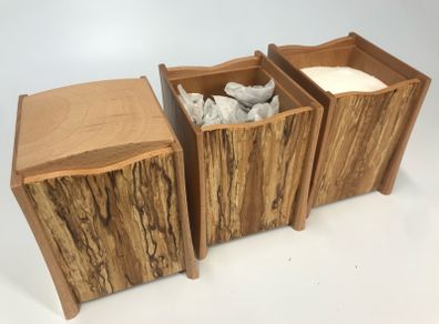 Tea, Sugar and coffee containers - Beech and spalted beech