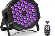 UV Black Lights, 72W 36 LED Par Light by Remote and DMX Disco Blacklight Spotlight for Glow Fluorescent Party DJ Disco Bar Stage Lighting Shows