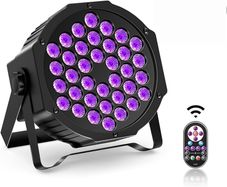UV Black Lights, 72W 36 LED Par Light by Remote and DMX Disco Blacklight Spotlight for Glow Fluorescent Party DJ Disco Bar Stage Lighting Shows