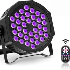UV Black Lights, 72W 36 LED Par Light by Remote and DMX Disco Blacklight Spotlight for Glow Fluorescent Party DJ Disco Bar Stage Lighting Shows