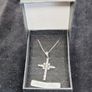 925 Sterling Silver Snowflake Cross Pendant Necklace with Gift Box Image 6