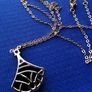 Sliver with  black agate necklace Image 2