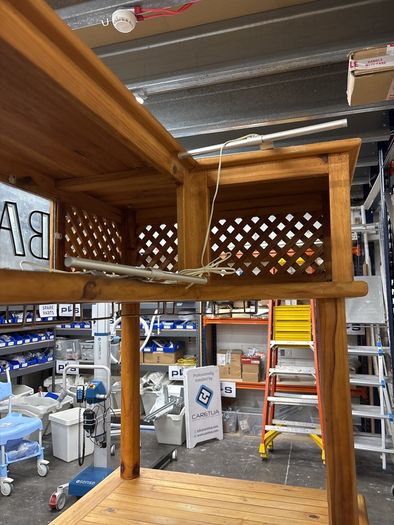 Modern wooden home bar