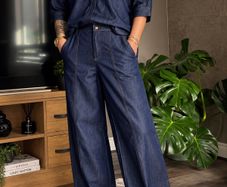 Zara Navy Denim Co-Ord Size S slightly oversized fit. Brand new with tags