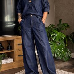 Zara Navy Denim Co-Ord Size S slightly oversized fit. Brand new with tags
