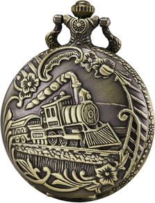 Vintage Style Steam Train Pocket Watch