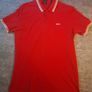 BOSS Hugo Boss Men's Paddy Polo Shirt Red Tipped Striped Collar Size XL Image 2