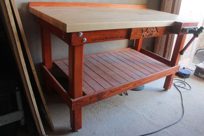 American Workbench Premium Custom Solid Wood Garage / Workshop Bench