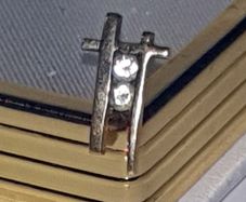 Vintage Gemset Hallmarked Gold/Silver Earring