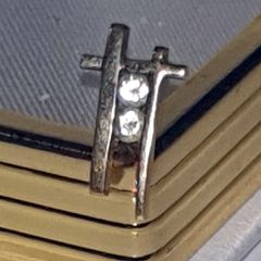 Vintage Gemset Hallmarked Gold/Silver Earring