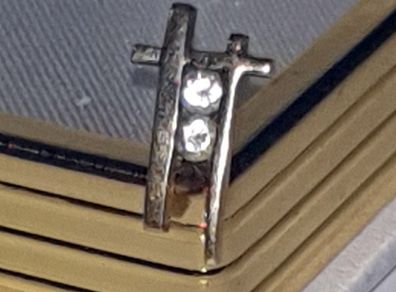 Vintage Gemset Hallmarked Gold/Silver Earring