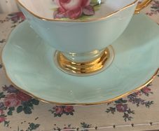 Vintage Royal Albert Turquoise & Rose Duo