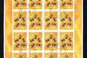 2005 Ireland Apimondia (Bee-Keeling) Commemorative Stamp Sheetlet Plate 1A1A1A1A Mint Fine CDS Used with Dublin cancel of 19th August 2005 (First day of issued) on envelope extract