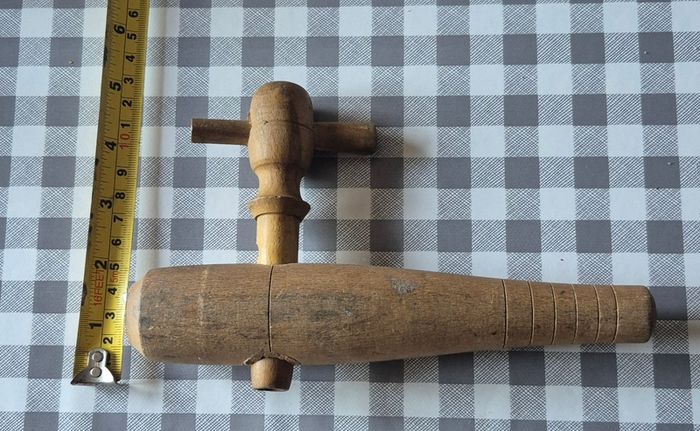 Vintage Wooden Wine / Beer Barrel Tap Spigot (French "Garanti" Stamp)