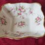 3 Piece Royal Albert Victoriana Rose Bone China Gold Gilt Gravy Boat, Gravy Boat Saucer And Square Dip Dish Set Made In England Image 4