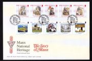 2004 Isle of Man Manx National Heritage. The Story of Mann Commemorative Stamps First Day Cover (FDC)
