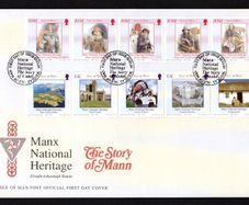 2004 Isle of Man Manx National Heritage. The Story of Mann Commemorative Stamps First Day Cover (FDC)