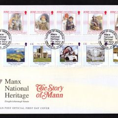 2004 Isle of Man Manx National Heritage. The Story of Mann Commemorative Stamps First Day Cover (FDC)