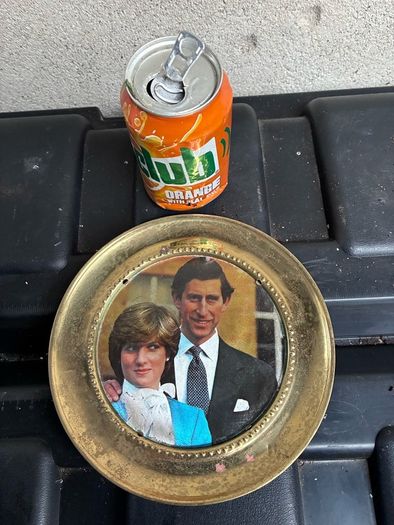 Charles and Diana brass wall plate