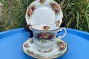 Elizabethan bone china English garden trio