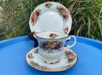Elizabethan bone china English garden trio