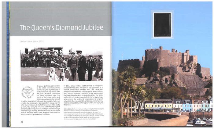 2012 Jersey Stamp Year Book (hardback) issued by Jersey Post includes 23 images of contents