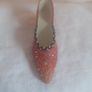 Vintage 1999 Coral Rhinestone 1920s  Shoe. Image 3
