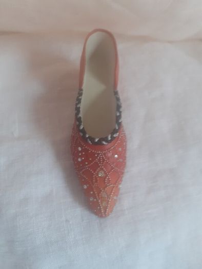 Vintage 1999 Coral Rhinestone 1920s  Shoe.