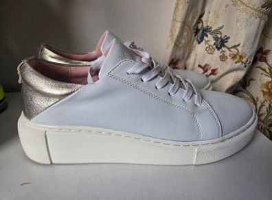 Kate Appleby White Leather Platform Trainers Size 41