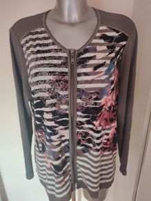 Bonita zipped long sleeve blouse size XL UK18/20 EU46/48 Postage included