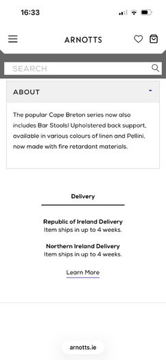 New in box Cape Breton barstool in linen flax by riviera maison